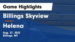 Billings Skyview  vs Helena  Game Highlights - Aug. 27, 2022