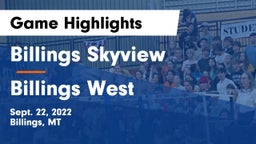 Billings Skyview  vs Billings West  Game Highlights - Sept. 22, 2022