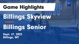 Billings Skyview  vs Billings Senior  Game Highlights - Sept. 27, 2022