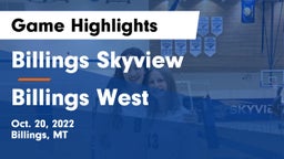 Billings Skyview  vs Billings West  Game Highlights - Oct. 20, 2022