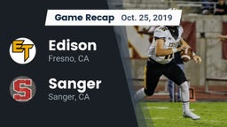 Recap: Edison  vs. Sanger  2019