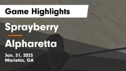 Sprayberry  vs Alpharetta  Game Highlights - Jan. 31, 2023