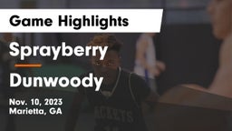 Sprayberry  vs Dunwoody  Game Highlights - Nov. 10, 2023