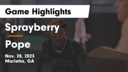Sprayberry  vs Pope  Game Highlights - Nov. 28, 2023