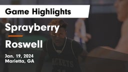 Sprayberry  vs Roswell  Game Highlights - Jan. 19, 2024