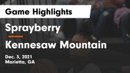 Sprayberry  vs Kennesaw Mountain  Game Highlights - Dec. 3, 2021