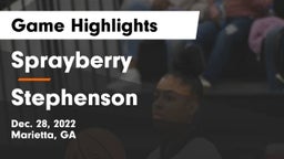 Sprayberry  vs Stephenson  Game Highlights - Dec. 28, 2022