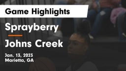 Sprayberry  vs Johns Creek  Game Highlights - Jan. 13, 2023