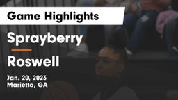 Sprayberry  vs Roswell  Game Highlights - Jan. 20, 2023