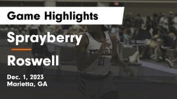 Sprayberry  vs Roswell  Game Highlights - Dec. 1, 2023