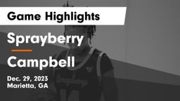 Sprayberry  vs Campbell  Game Highlights - Dec. 29, 2023