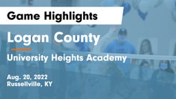 Logan County  vs University Heights Academy Game Highlights - Aug. 20, 2022