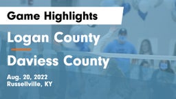 Logan County  vs Daviess County  Game Highlights - Aug. 20, 2022