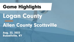Logan County  vs Allen County Scottsville  Game Highlights - Aug. 22, 2022