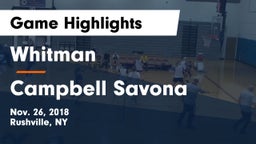 Whitman  vs Campbell Savona Game Highlights - Nov. 26, 2018