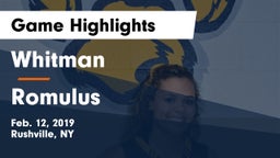 Whitman  vs Romulus Game Highlights - Feb. 12, 2019
