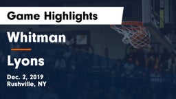 Whitman  vs Lyons  Game Highlights - Dec. 2, 2019