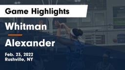 Whitman  vs Alexander  Game Highlights - Feb. 23, 2022