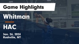 Whitman  vs HAC Game Highlights - Jan. 26, 2024