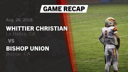 Recap: Whittier Christian  vs. Bishop Union  2016