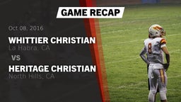 Recap: Whittier Christian  vs. Heritage Christian   2016