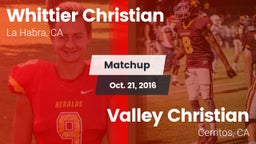 Matchup: Whittier Christian vs. Valley Christian  2016