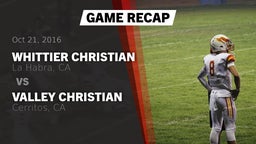 Recap: Whittier Christian  vs. Valley Christian  2016