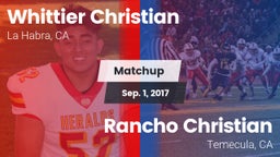 Matchup: Whittier Christian vs. Rancho Christian  2017