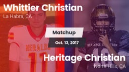 Matchup: Whittier Christian vs. Heritage Christian   2017