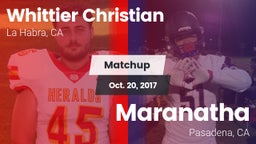 Matchup: Whittier Christian vs. Maranatha  2017