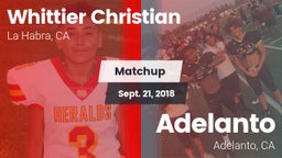 Matchup: Whittier Christian vs. Adelanto  2018