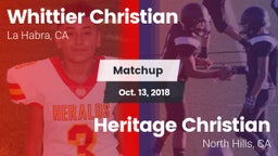 Matchup: Whittier Christian vs. Heritage Christian   2018