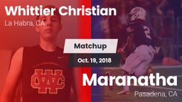 Matchup: Whittier Christian vs. Maranatha  2018