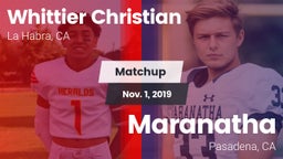 Matchup: Whittier Christian vs. Maranatha  2019