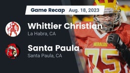 Recap: Whittier Christian  vs. Santa Paula  2023