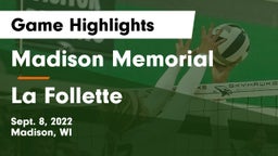 Madison Memorial  vs La Follette  Game Highlights - Sept. 8, 2022