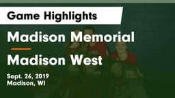 Madison Memorial  vs Madison West Game Highlights - Sept. 26, 2019