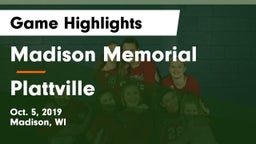 Madison Memorial  vs Plattville Game Highlights - Oct. 5, 2019