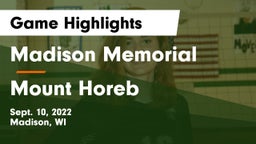 Madison Memorial  vs Mount Horeb  Game Highlights - Sept. 10, 2022