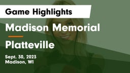 Madison Memorial  vs Platteville  Game Highlights - Sept. 30, 2023