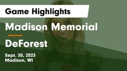 Madison Memorial  vs DeForest  Game Highlights - Sept. 30, 2023