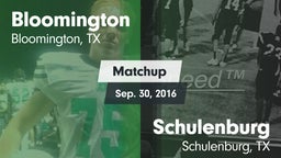 Matchup: Bloomington vs. Schulenburg  2016
