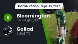 Recap: Bloomington  vs. Goliad  2017