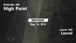 Matchup: High Point vs. Laurel  2016