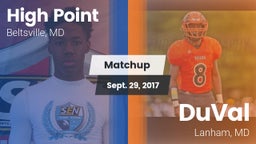 Matchup: High Point vs. DuVal  2017