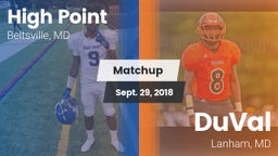 Matchup: High Point vs. DuVal  2018