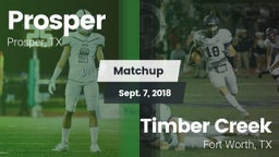 Matchup: Prosper  vs. Timber Creek  2018