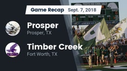 Recap: Prosper  vs. Timber Creek  2018