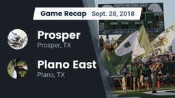 Recap: Prosper  vs. Plano East  2018