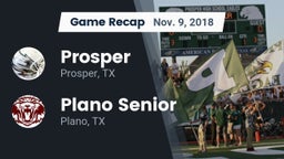 Recap: Prosper  vs. Plano Senior  2018